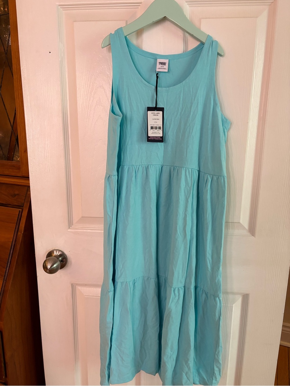 MWT Smash + Tess Light Turquoise Blue Tiered Tank Dress for Girls (size 12-13)